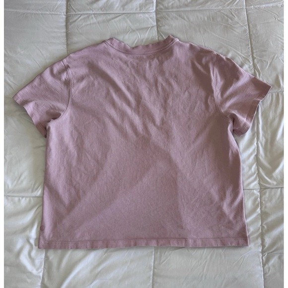 Lululemon Size 10 Relaxed-Fit Cotton Jersey Tee Graphic Pink Logo Oversized EUC - Picture 7 of 9